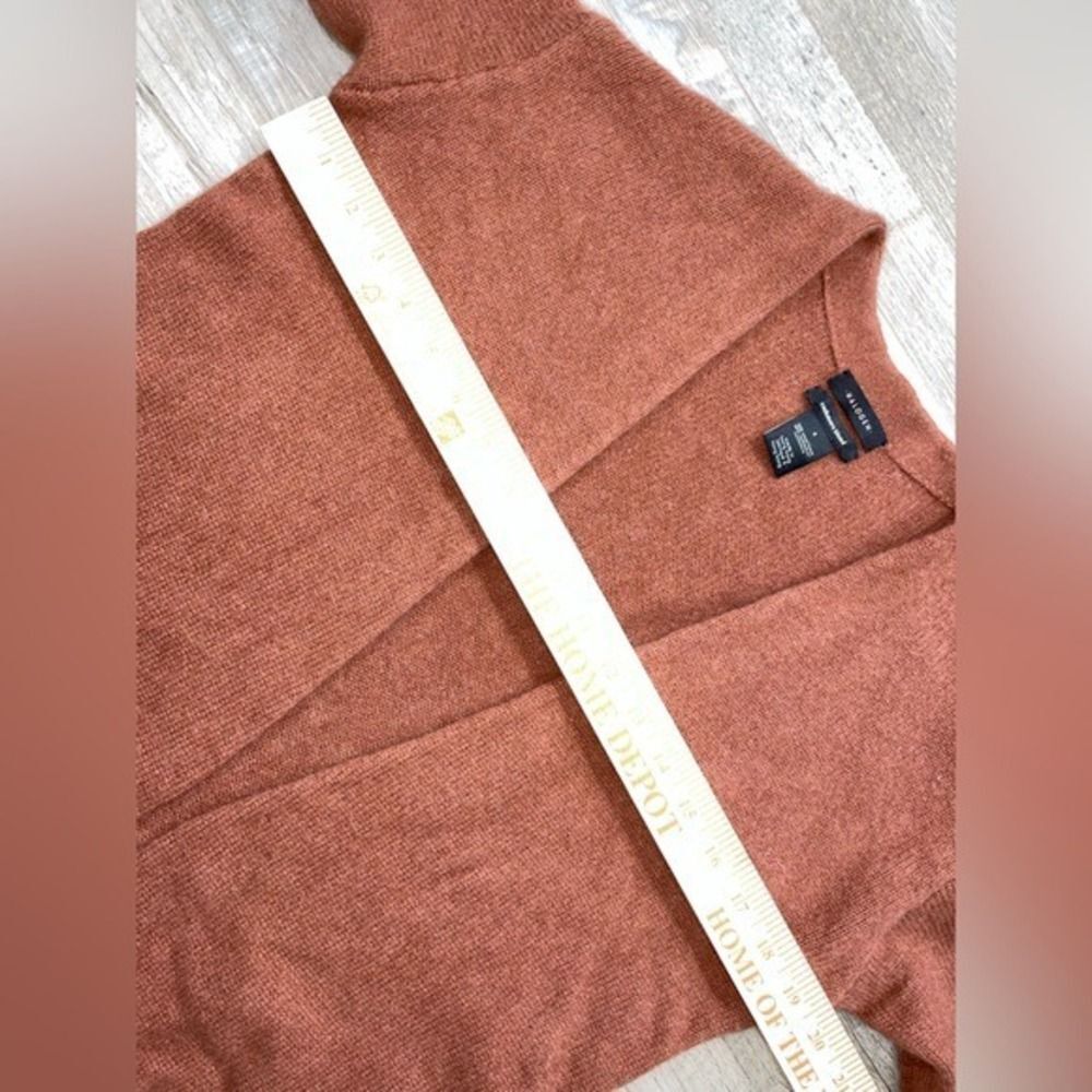 Halogen Wool Cashmere Long Duster Cardigan W/S Rust brown Pocket LN - Picture 10 of 16